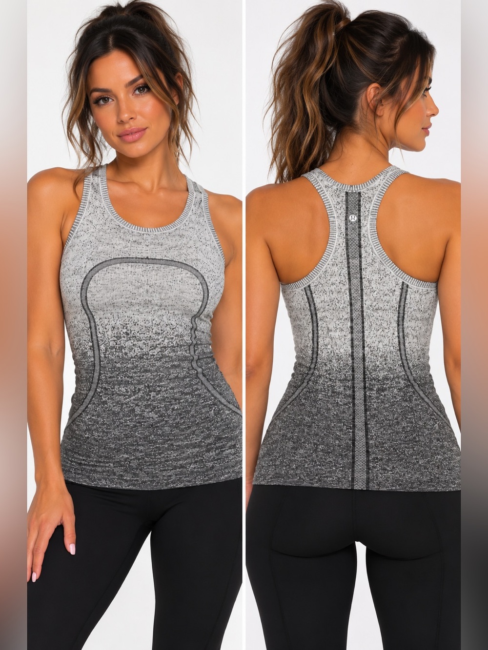 Lululemon Swiftly Tech Racerback Tank Blazer Blue Black Ombré Size 8